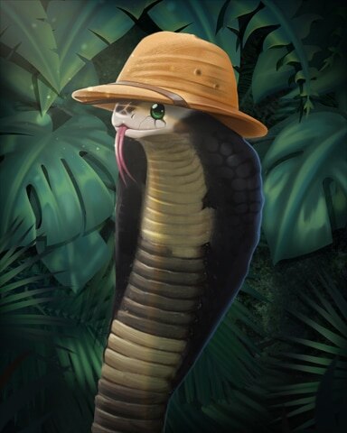 King Cobra Snake in Hat Badge