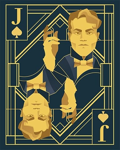 World Class Solitaire HD Jack of Spades Art Deco Cards Badge