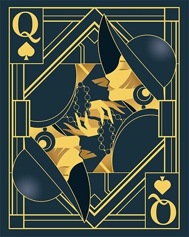 World Class Solitaire HD Queen of Spades Art Deco Cards Badge
