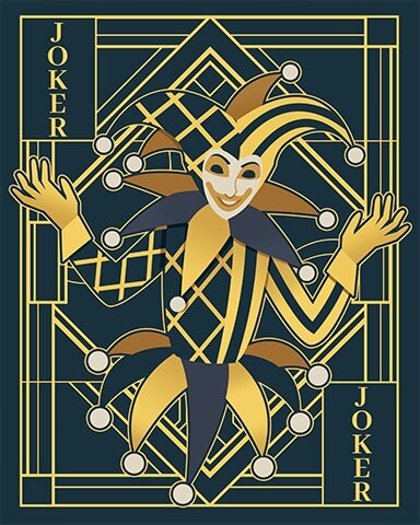 World Class Solitaire HD Joker Art Deco Cards Badge