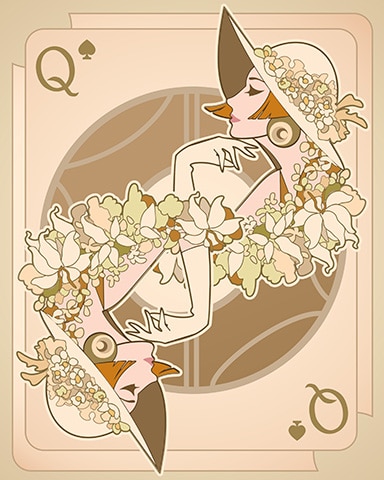 World Class Solitaire HD Queen Art Nouveau Cards Badge