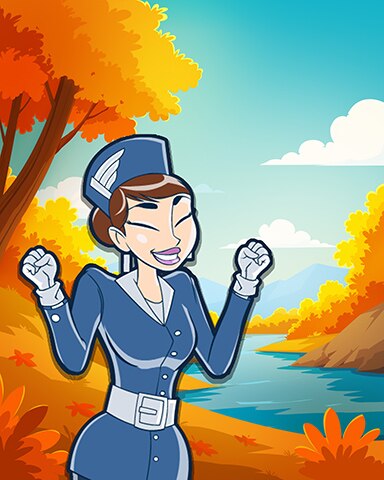 Pogo Jet Set Solitaire Autumn Cove Coach Badge