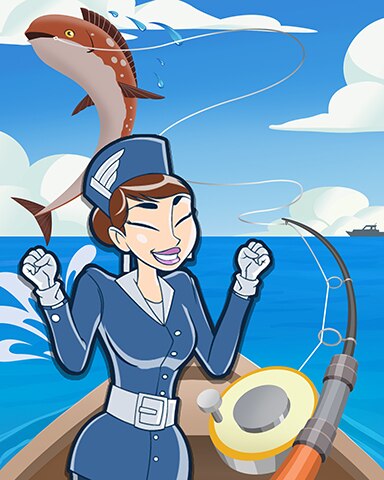 Pogo Jet Set Solitaire Deep Sea Fishing Coach Badge