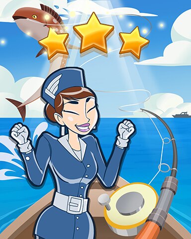 Pogo Jet Set Solitaire Deep Sea Fishing World Class Badge