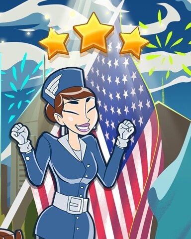 Patriot Square World Class Badge - Jet Set Solitaire