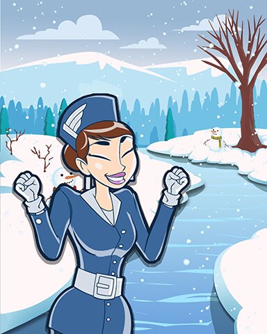 Jet Set Solitaire Winter Wonderland Coach Badge