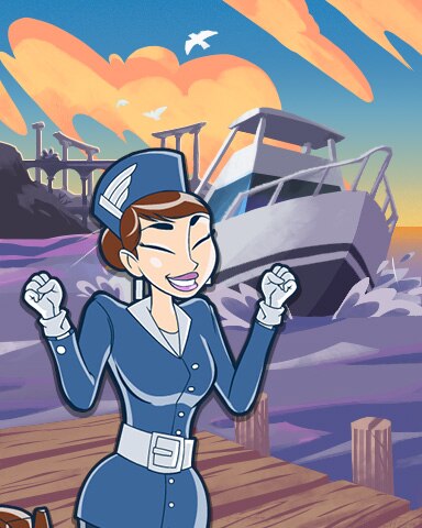 Jet Set Solitaire Deep Sea Fishing Coach Badge