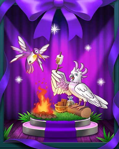 Pogo Mahjong Sanctuary Sitting Around Campfire Badge