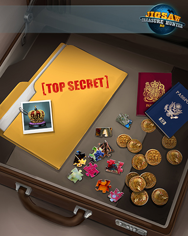 Jigsaw Treasure Hunter HD Hunting Supplies Badge