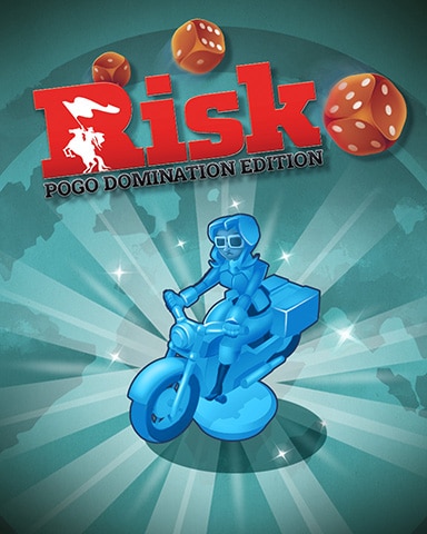 RISK: Pogo Domination Blue Motorcycle Badge