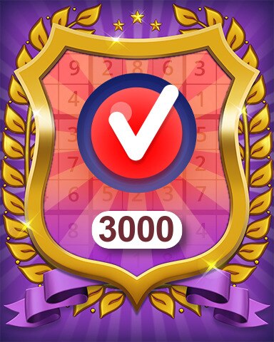 Pogo Daily Sudoku Hard 3000 Puzzles Badge