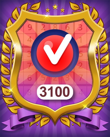 Pogo Daily Sudoku Hard 3100 Puzzles Badge