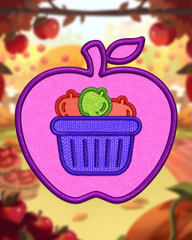 Jet Set Solitaire Purple Collecting Apples Badge