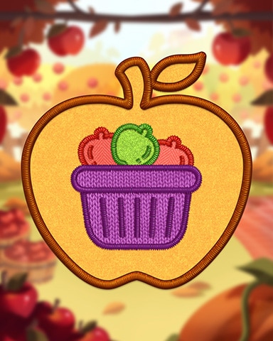 Cookie Connect Orange Collecting Apples Badge