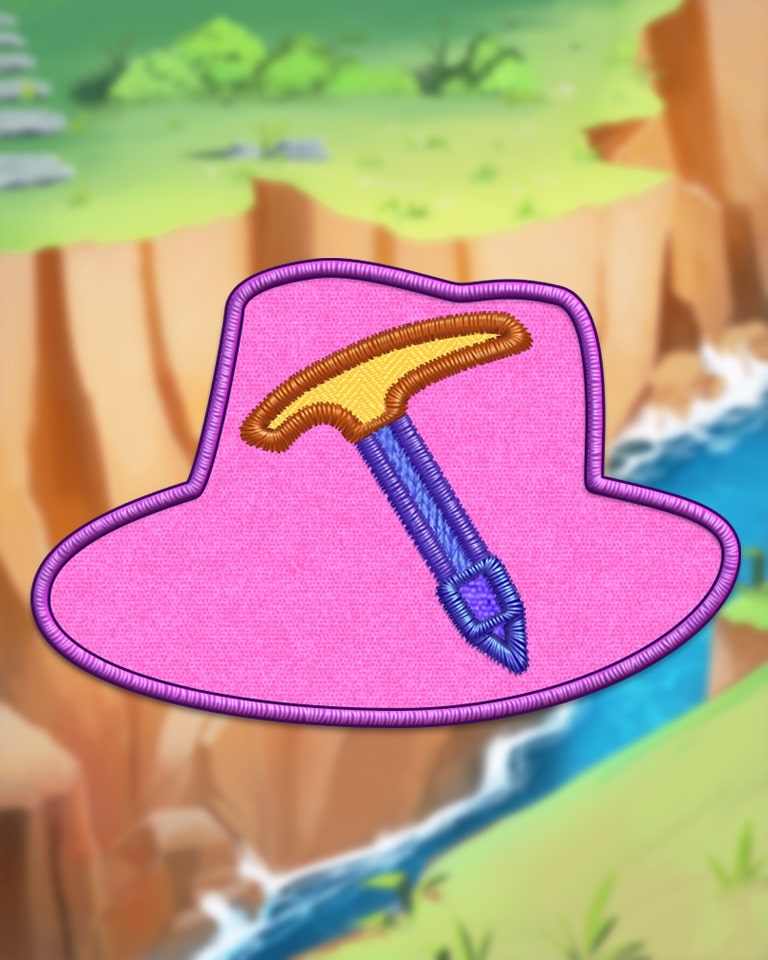 Ice Violet Axe Badge - Snowbird Solitaire