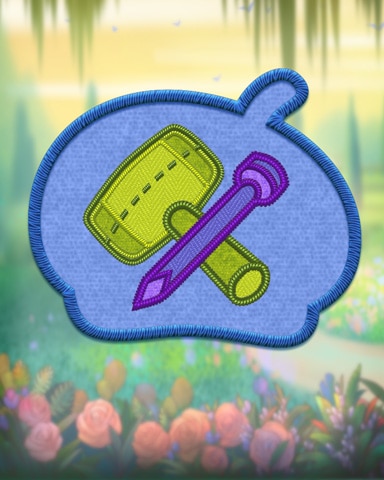 Blue Sculpture Badge - Pogo Mini Golf