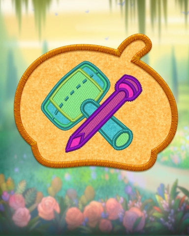 Yellow Sculpture Badge - Jet Set Solitaire