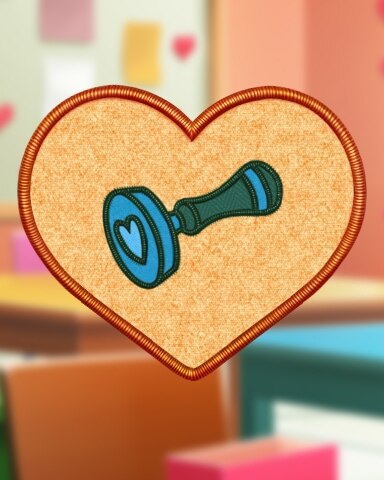 Garden Blast Orange Heart-Shaped Seal Badge