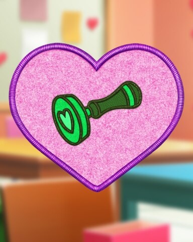Sweet Tooth Town Pink Heart-Shaped Seal Badge