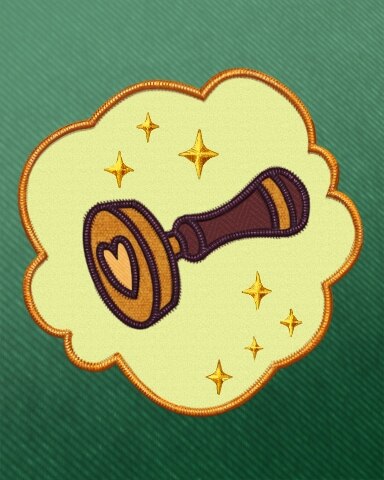 Heart-Shaped Seal Sharing Valentines Badge