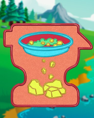 Pogo Tile Hero Orange Gold Panning Badge