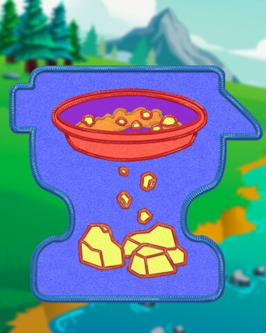 Pogo Merge Academy Blue Gold Panning Badge