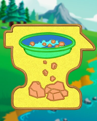 Pogo Snowbird Solitaire Yellow Gold Panning Badge
