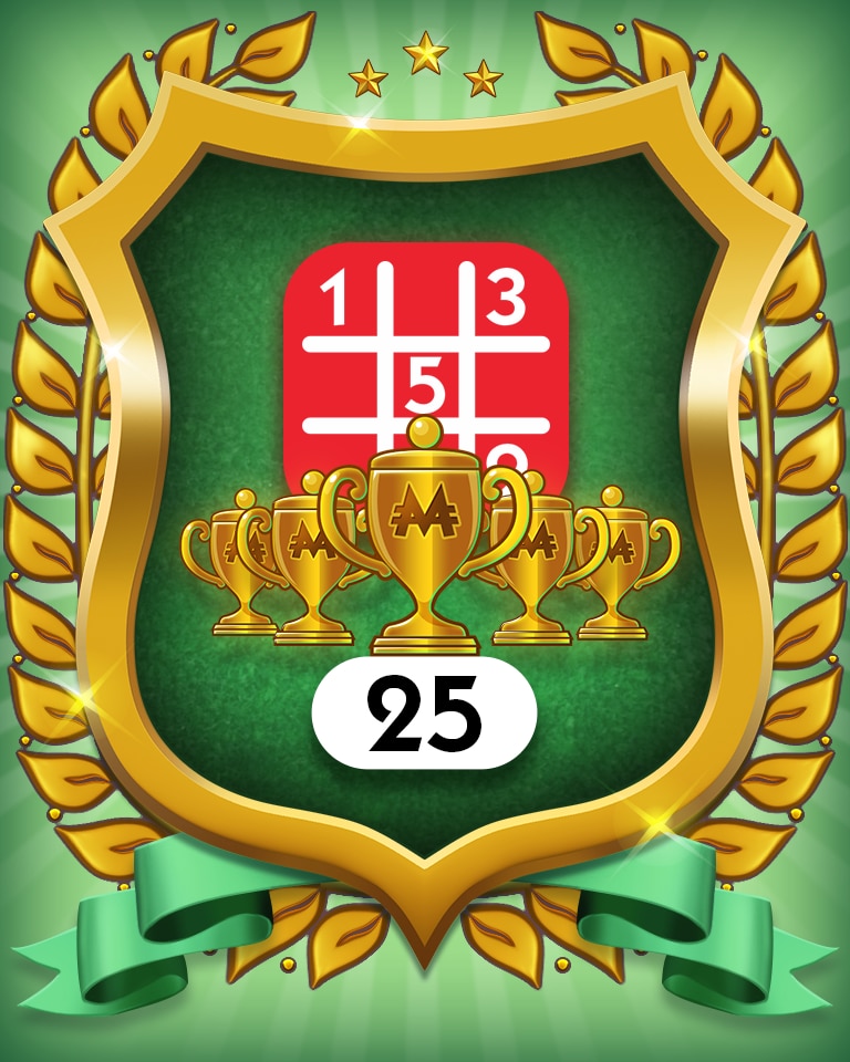 Monopoly Sudoku 5-Trophy Hard 25 Badge