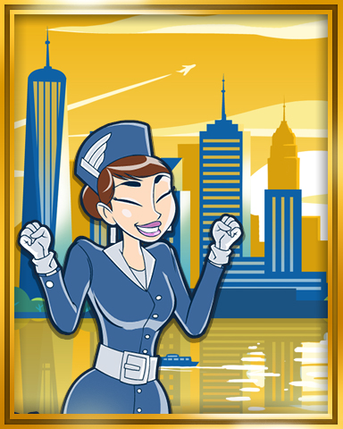 Jet Set Solitaire New York Extended Stay Coach Badge