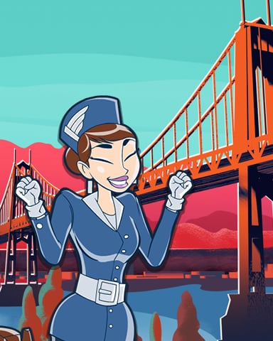 Portland Coach Badge - Jet Set Solitaire