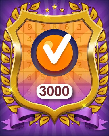 Pogo Daily Sudoku Medium 3000 Puzzles Badge