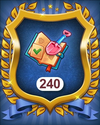 Pogo Merge Academy Complete 240 Coral Secrets objectives Badge