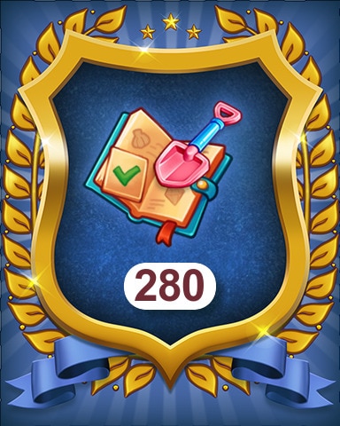 Pogo Merge Academy Complete 280 Coral Secrets objectives Badge
