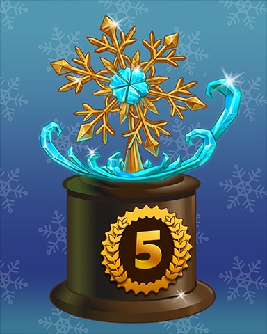 Shimmering Snowflake Lap 5 Badge - Bejeweled Stars
