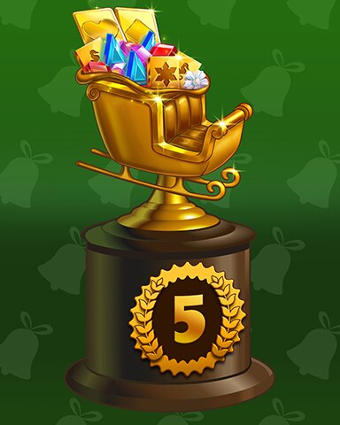 Solitaire Home Story Santa's Golden Sleigh Lap 5 Badge