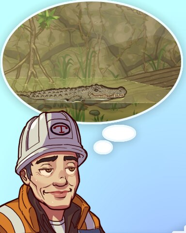 Quinn's Aquarium Glass Pane Wishes And Crocodile Dreams Badge