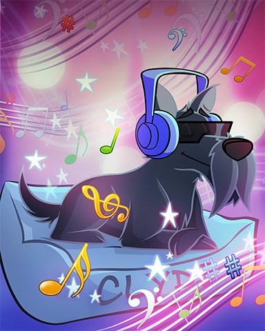 Pogo Canasta HD Clyde Enjoying Music Badge