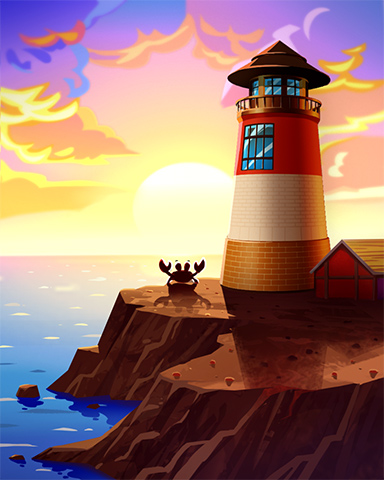 Sunset at the Cove Badge - Crossword Cove HD