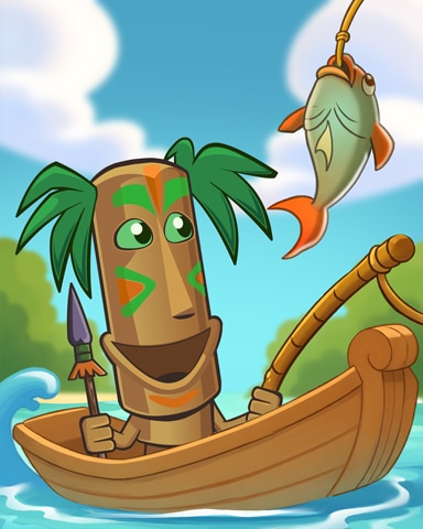 Pogo Jungle Gin HD Tiki Fishing Badge