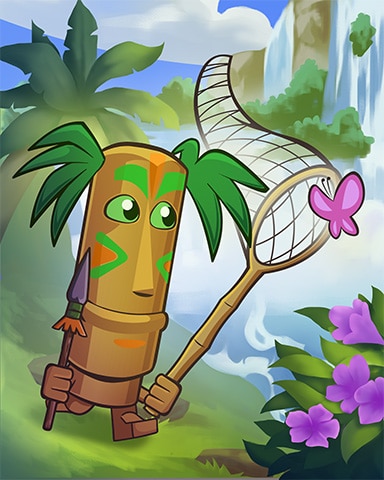 Pogo Jungle Gin HD Tiki Catching Butterfly Badge