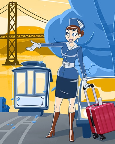 Jet Set Solitaire Jolly Trolley Badge