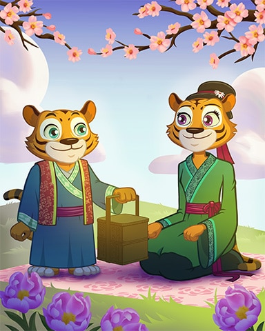Pogo Mahjong Garden HD Tiger Treats Picnic Badge