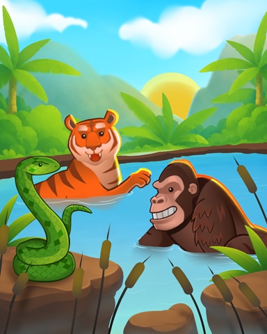 Pogo Mahjong Safari HD Savage Pool Party Badge