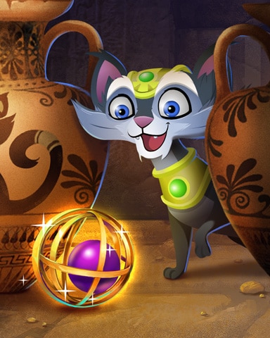 Ancient Cat Toy Badge - Pogo Slots