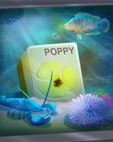 Poppy Tile in Fish Tank Badge - Quinn's Aquarium