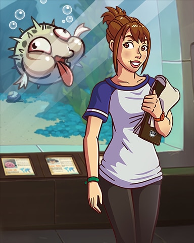 Quinn's Aquarium Making Faces Badge