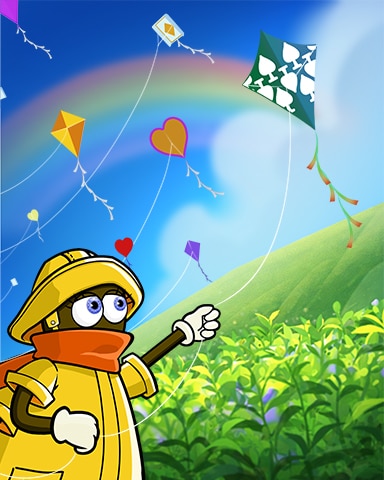 Pogo Rainy Day Spider Solitaire HD Octavia Flying a Kite Badge
