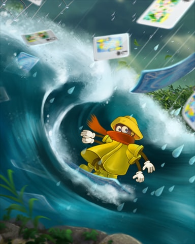 Surfing the Storm Badge - Rainy Day Spider Solitaire HD