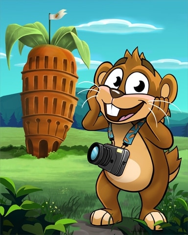 Leaning Tower of Carrot Badge - Word Whomp HD