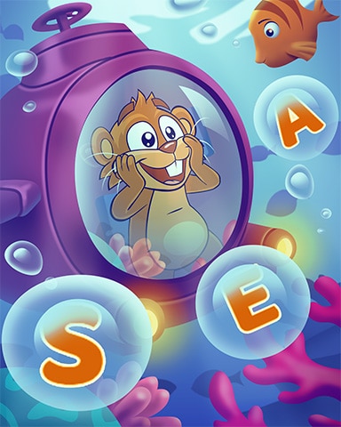Pogo Word Whomp HD Submarine in the Sea Badge